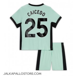 Chelsea Moises Caicedo #25 Kolmaspaita Lapsille 2023-24 Lyhythihainen (+ shortsit)